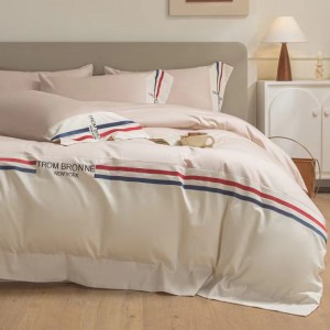 Embroidery 80s Xinjiang cotton blue pink high-grade skin-friendly bedding set