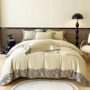 100s Australian cotton pink and white Milanese high-end embroidery high-grade skin-friendly bedding. set