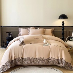 100s Australian cotton pink and white Milanese high-end embroidery high-grade skin-friendly bedding. set