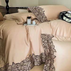 100s Australian cotton pink and white Milanese high-end embroidery high-grade skin-friendly bedding. set