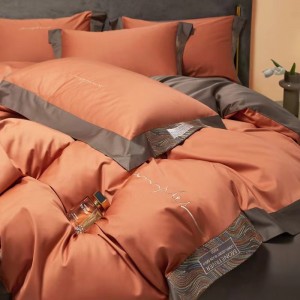 100-count Australian long-staple cotton, available in multiple colors, embroidered luxury bedding set