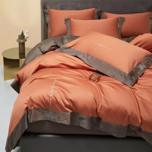 100-count Australian long-staple cotton, available in multiple colors, embroidered luxury bedding set