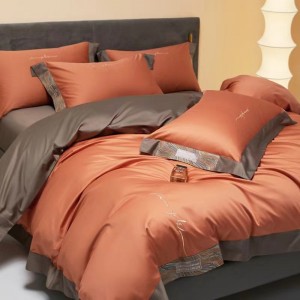 100-count Australian long-staple cotton, available in multiple colors, embroidered luxury bedding set