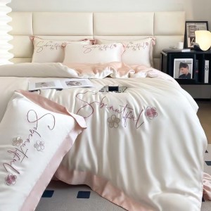 60 count AustrianTencel light color embroidery elegant exquisite bedding set