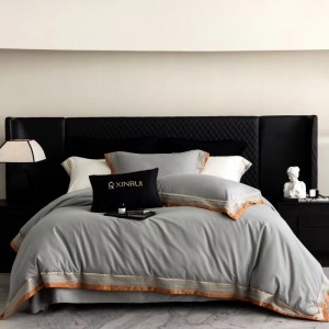 Encrypted and thickened milk velvet warm simple solid color two-color stitching bedding set