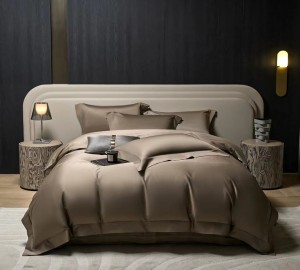 140 solid color minimalist luxury modern gray neutral color pure cotton Pima cotton bedding set