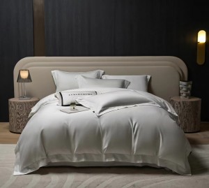 140 solid color minimalist luxury modern gray neutral color pure cotton Pima cotton bedding set