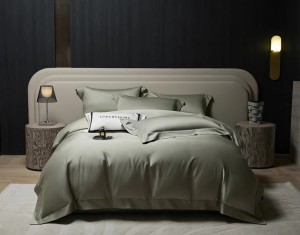 140 solid color minimalist luxury modern gray neutral color pure cotton Pima cotton bedding set