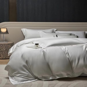 140 solid color minimalist luxury modern gray neutral color pure cotton Pima cotton bedding set