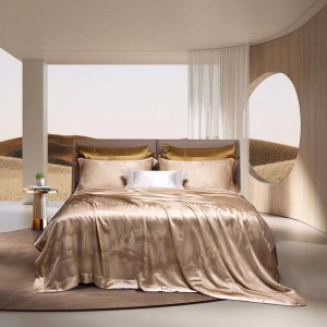 4PCS Comforter Set Lyocell Silk BedSheets Jacquard Comforter Quilt Duvet Luxury Bedding Set