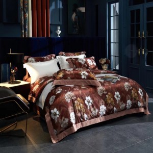 Premium Patchwork Duvet Cover Red Digital Printed Pillowcases Cotton Bed Linen Bedding Set