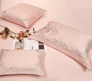 Australian cotton pink embroidery elegant light luxury flowers bedding set