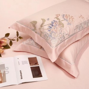 Australian cotton pink embroidery elegant light luxury flowers bedding set