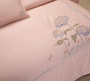 Australian cotton pink embroidery elegant light luxury flowers bedding set