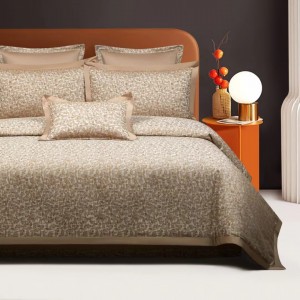 100% cotton jacquard long-staple cotton yarn-dyed gold bedding set