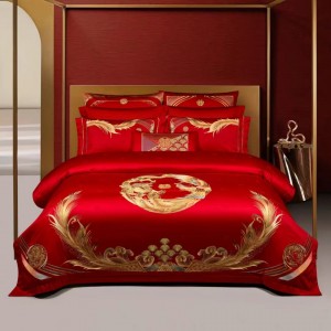 100pcs cotton red printing and dyeing gift box wedding red festive bedding set