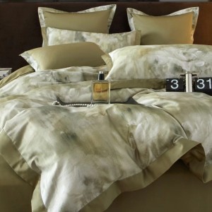 100 count digital printed green long-staple cotton comfortable bedding set