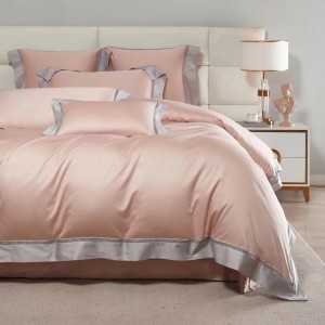 100 digital printed solid pink cotton high-grade texture bedding set