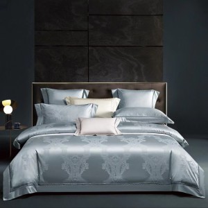 140-count cotton dark jacquard European pattern gold bed sheet four-piece bedding set