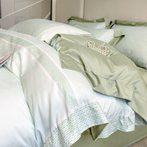 100% long-staple cotton digital printing green premium bedding set