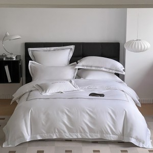 Braid Fitted Sheets White Pillow Cover Sateen Comforter Set Hotel Premium Bedding Set