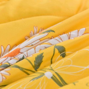 OEM/ODM Polyester Yellow Pillowcase Quilted 6pcs Bed Sheets Polyester Comforter Set