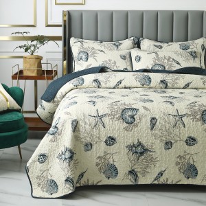 Suitable For All Seasons Pillowcases Printing Quilting Cotton 3pcs Bedspread