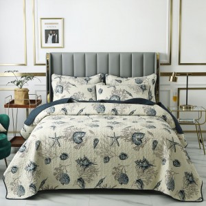 Suitable For All Seasons Pillowcases Printing Quilting Cotton 3pcs Bedspread