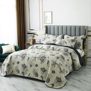 Suitable For All Seasons Pillowcases Printing Quilting Cotton 3pcs Bedspread